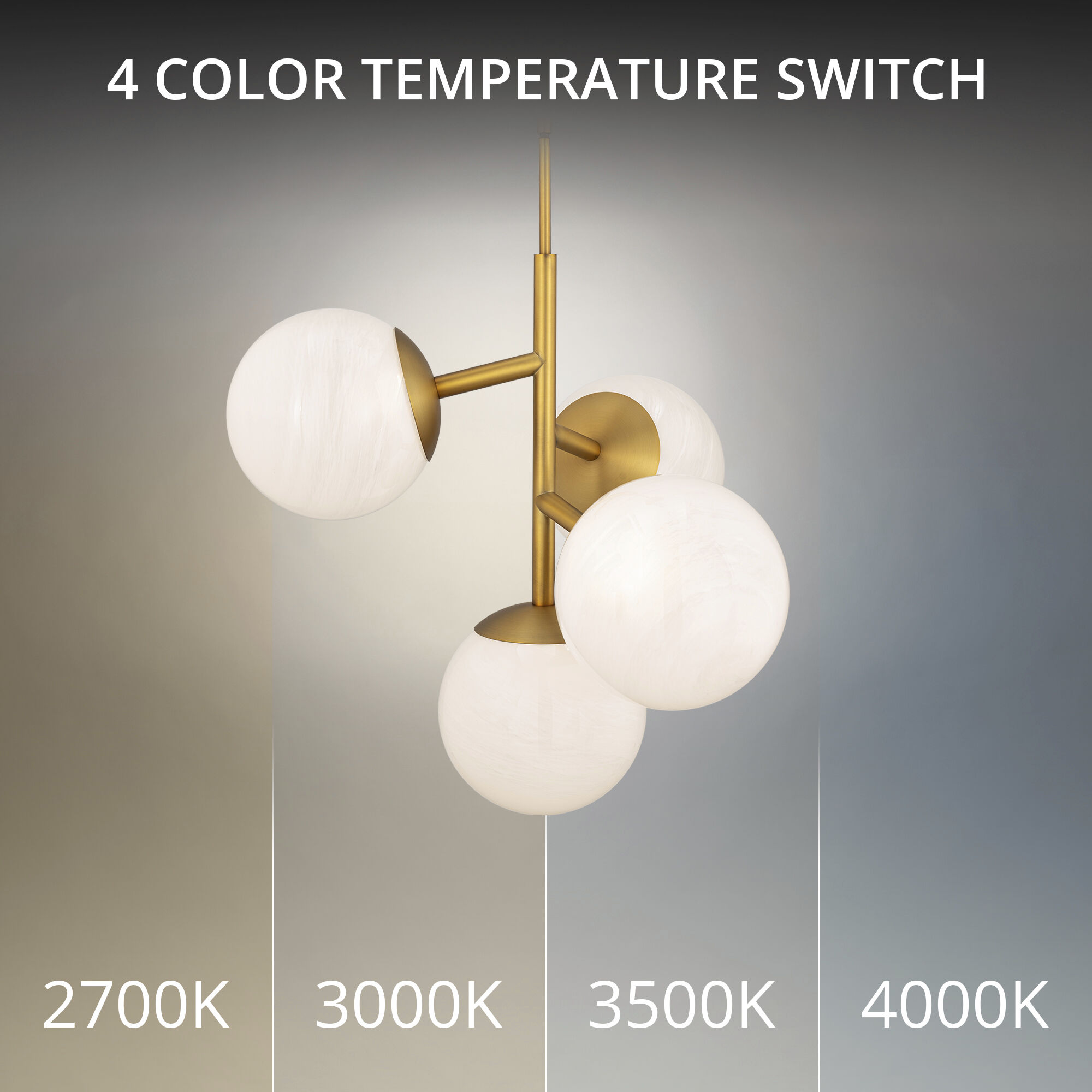 Quatrro LED 26.75 inch Aged Brass Pendant Ceiling Light in 3000K, dweLED