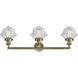 Franklin Restoration Small Oxford LED 34 inch Antique Brass Bath Vanity Light Wall Light in Clear Glass, Franklin Restoration