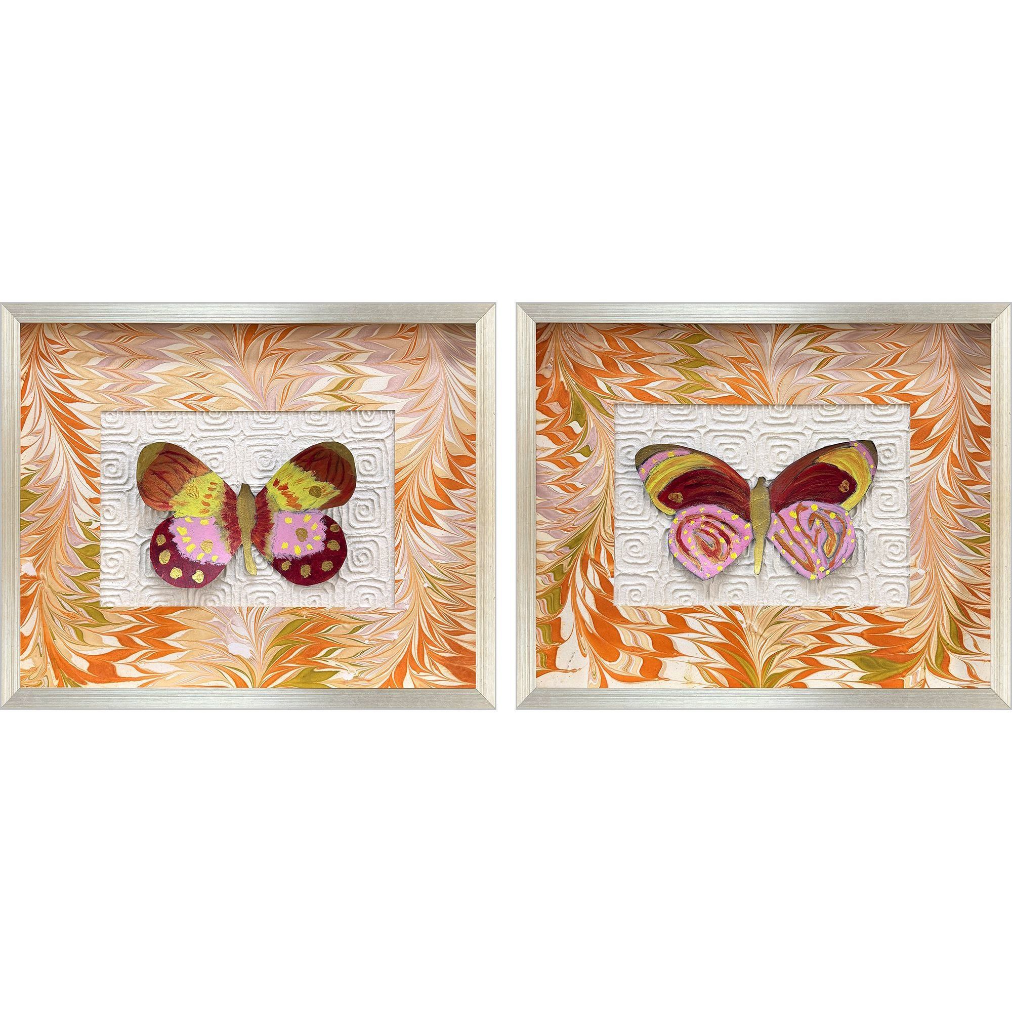 Flight Patterns Orange and Pink and Red and Yellow Framed Art, The Studio
