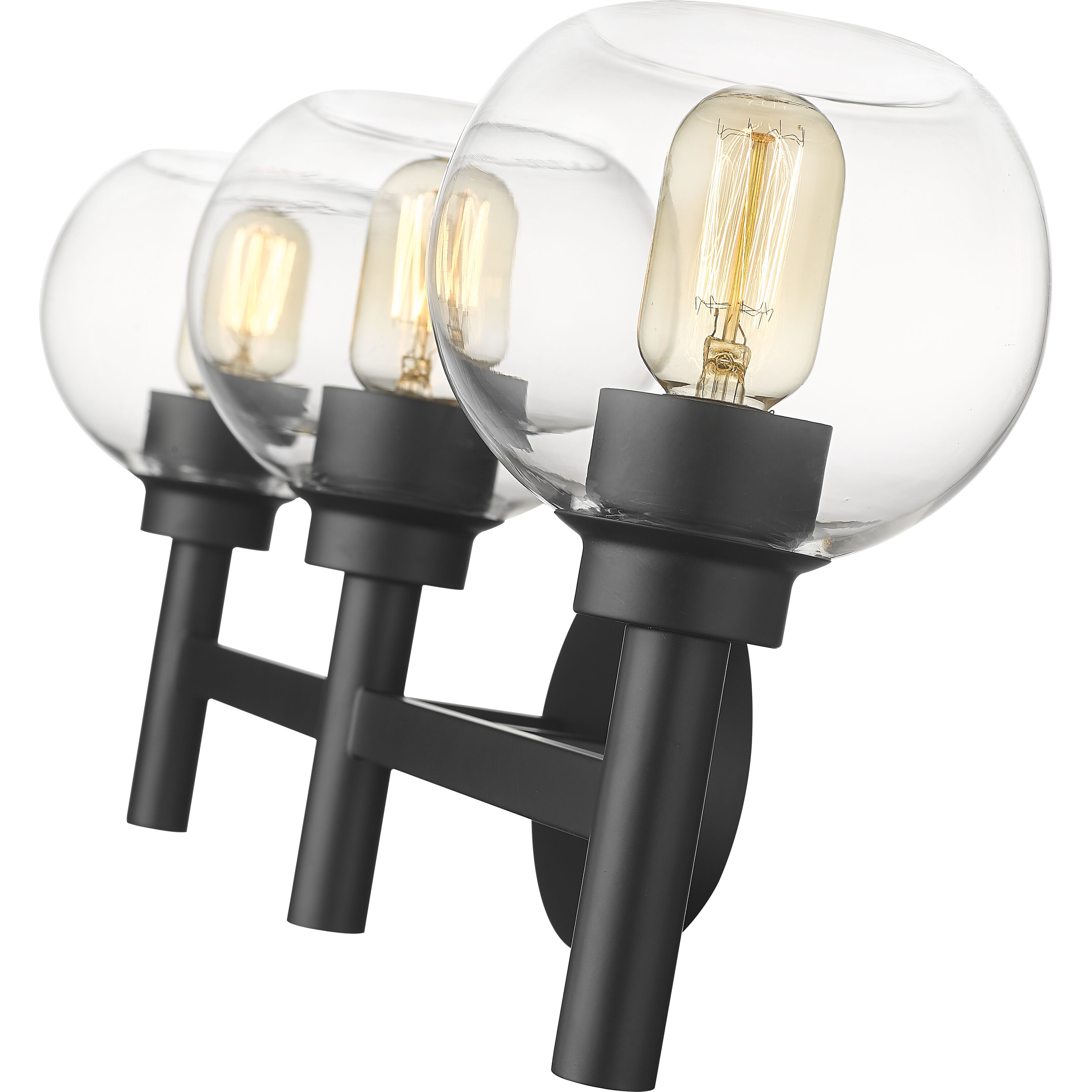 Sutton 3 Light 23.75 inch Matte Black Vanity Wall Light