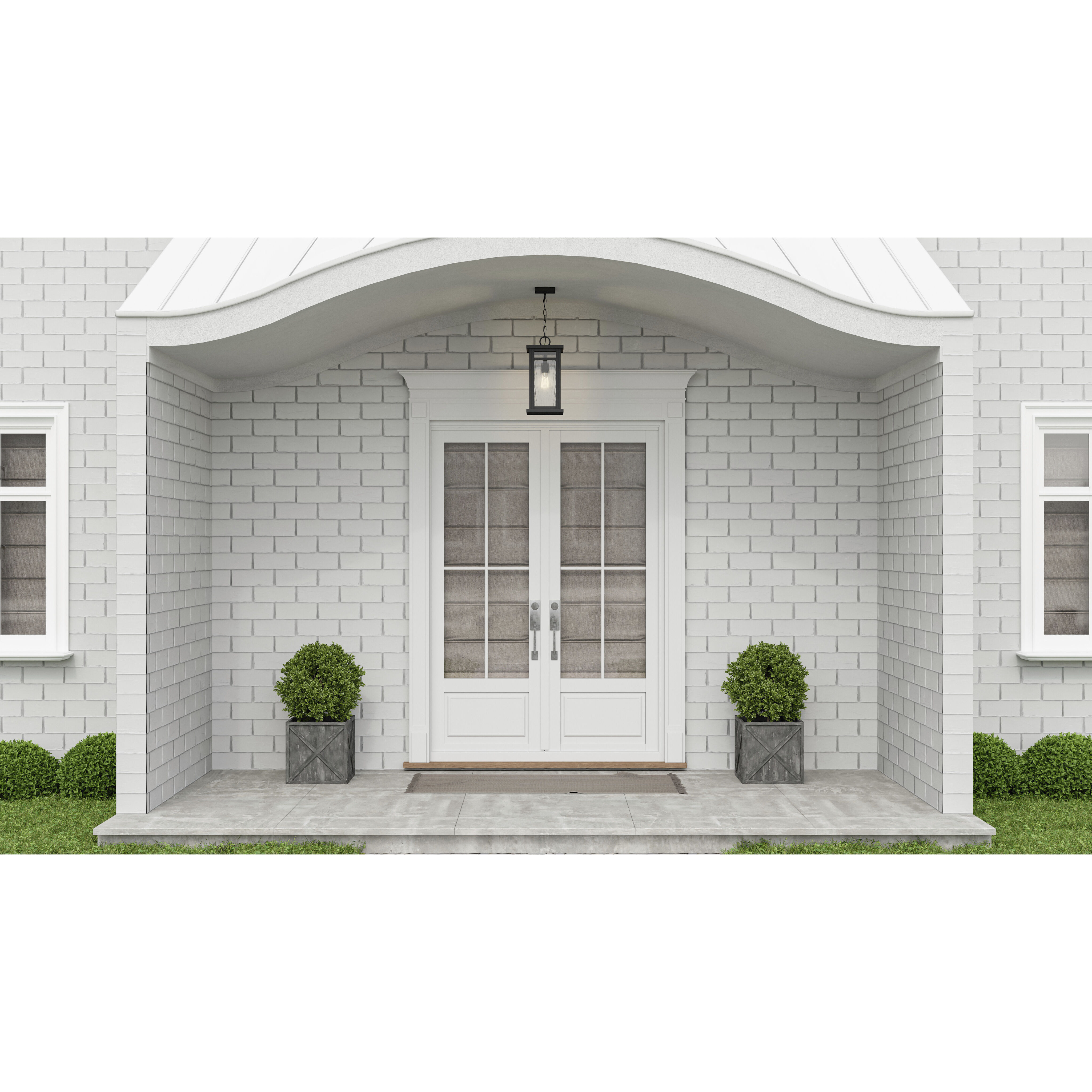 Moira 1 Light 8 inch Earth Black Outdoor Hanging Lantern, Large