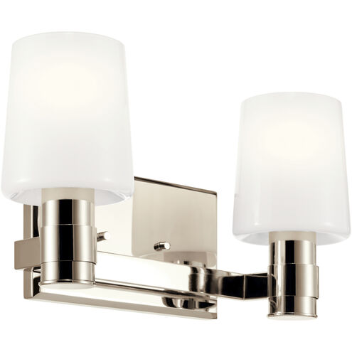 Adani 2 Light 14.5 inch Polished Nickel Bath Bracket Wall Light, 2 Arm