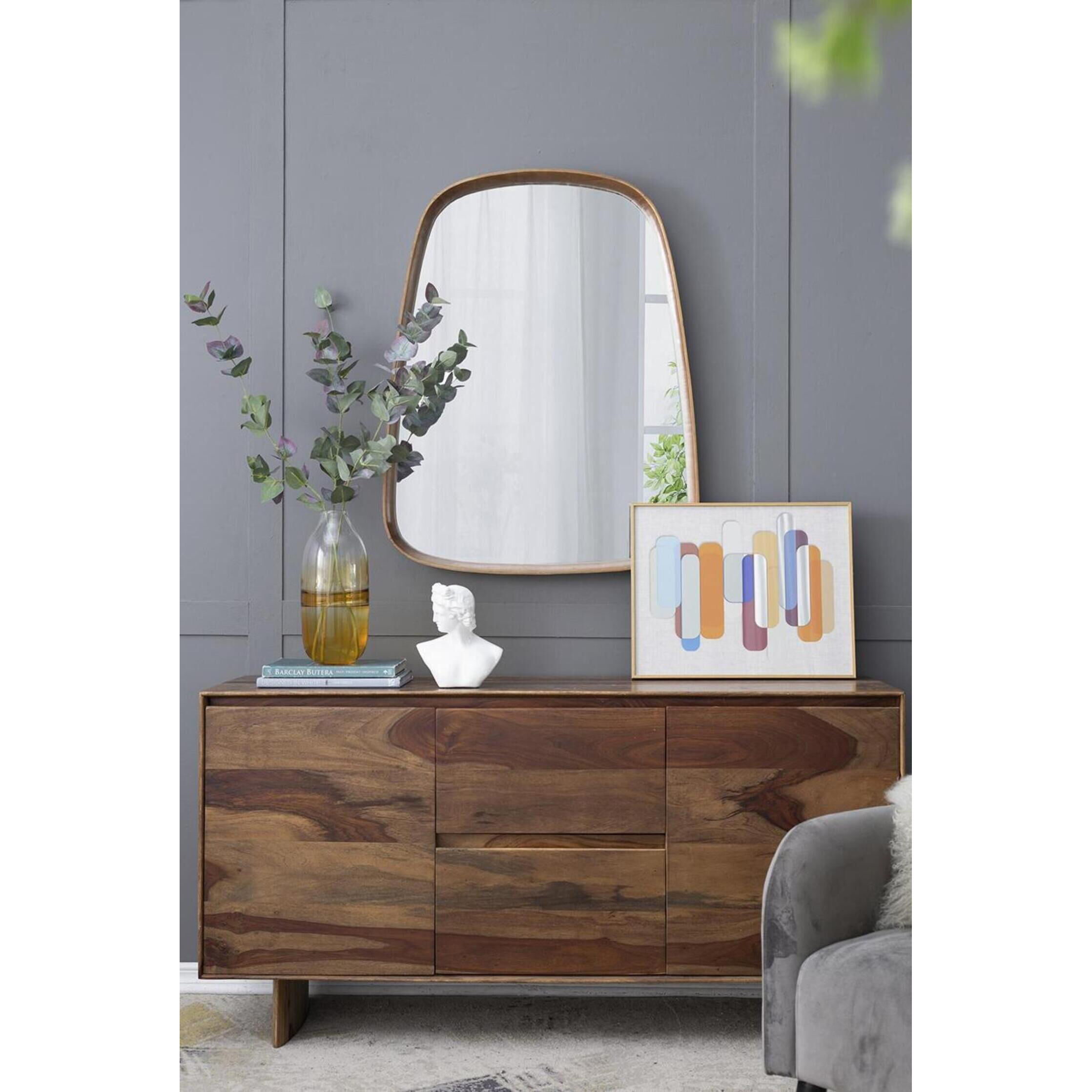 Wayne 37.4 X 27 inch Brown Wall Mirror