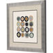 Coin Collection Blue and Green and Gray and Rust Framed Art
