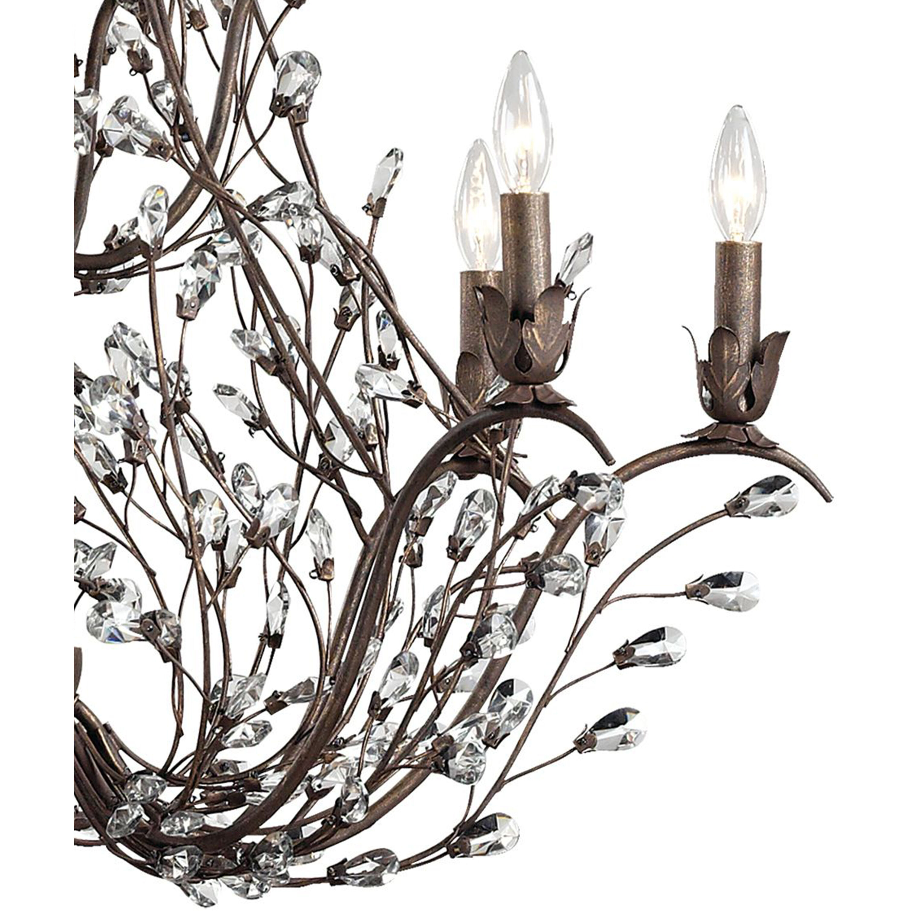 Sagemore 12 Light 37 inch Bronzed Rust with Clear Chandelier Ceiling Light
