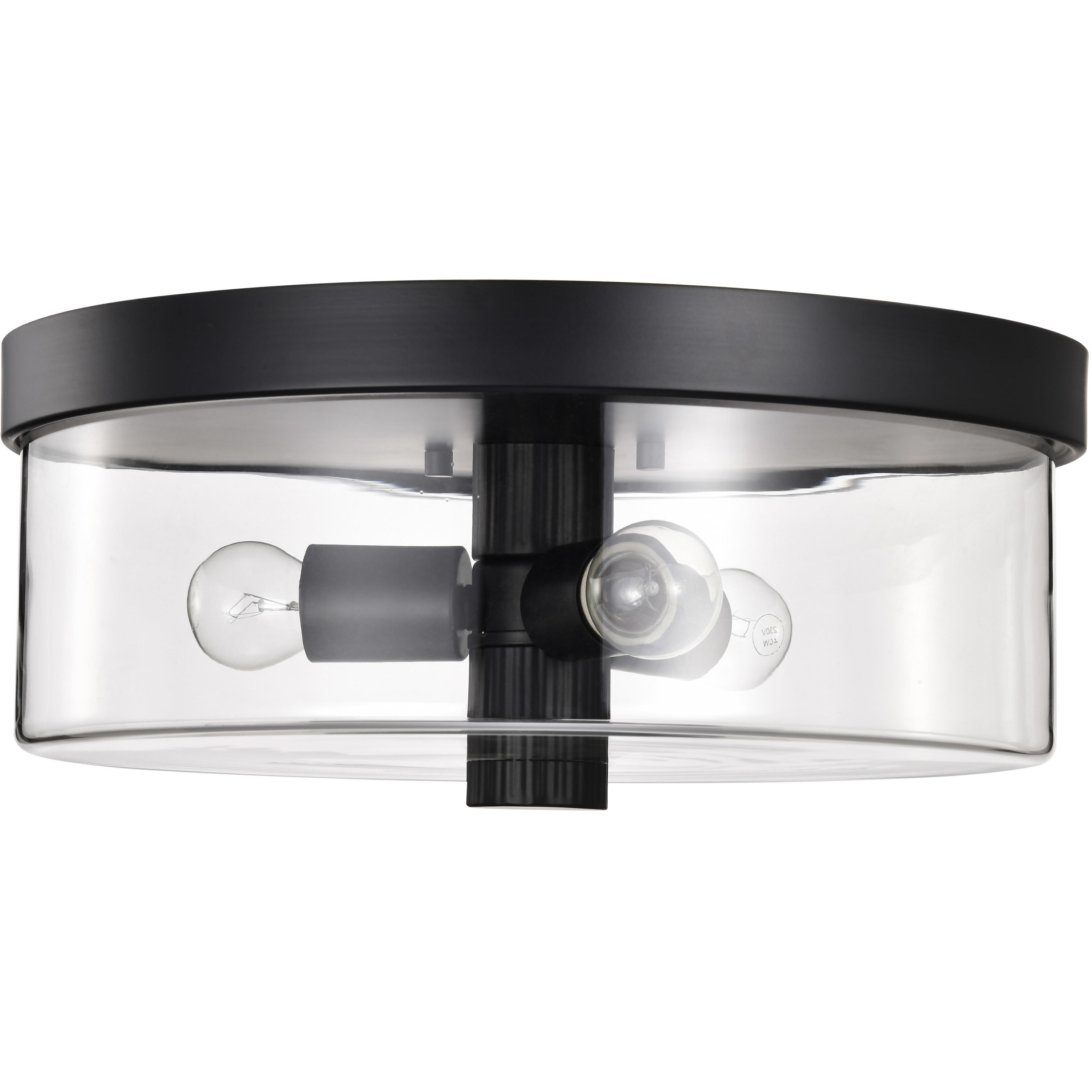 Clarksville 15 inch Matte Black Flush Mount Ceiling Light