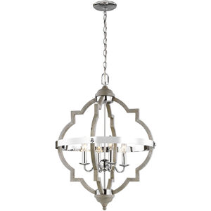 Socorro 4 Light 20.88 inch Washed Pine Foyer Pendant Ceiling Light