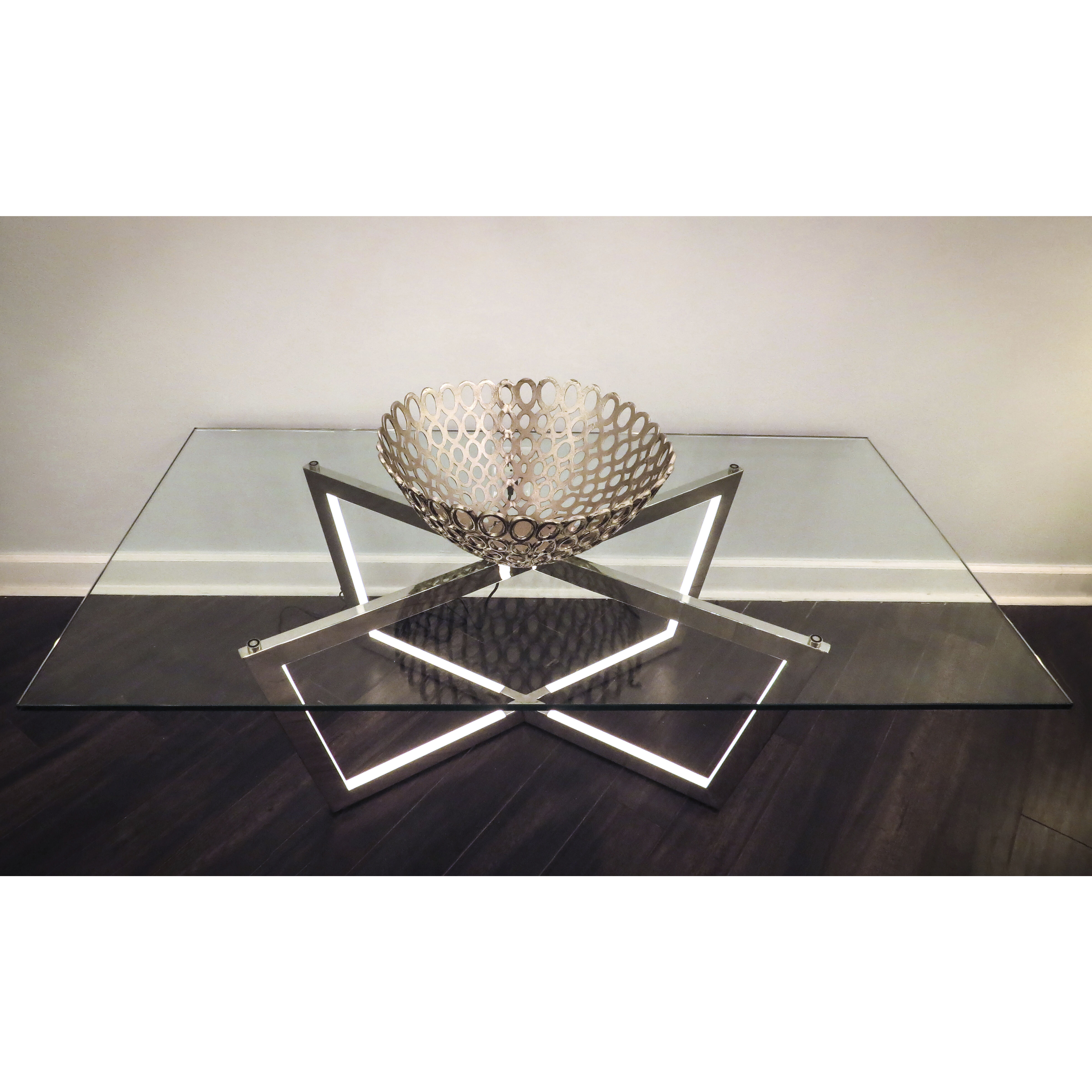 Carlo 51 X 27.5 inch Polished Chrome Coffee Table