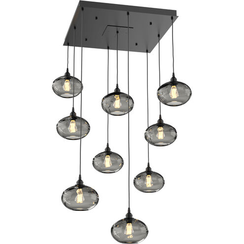 Coppa 9 Light Matte Black Chandelier Ceiling Light, Square Multi-Port