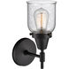 Caden LED 5 inch Matte Black Sconce Wall Light in Seedy Glass