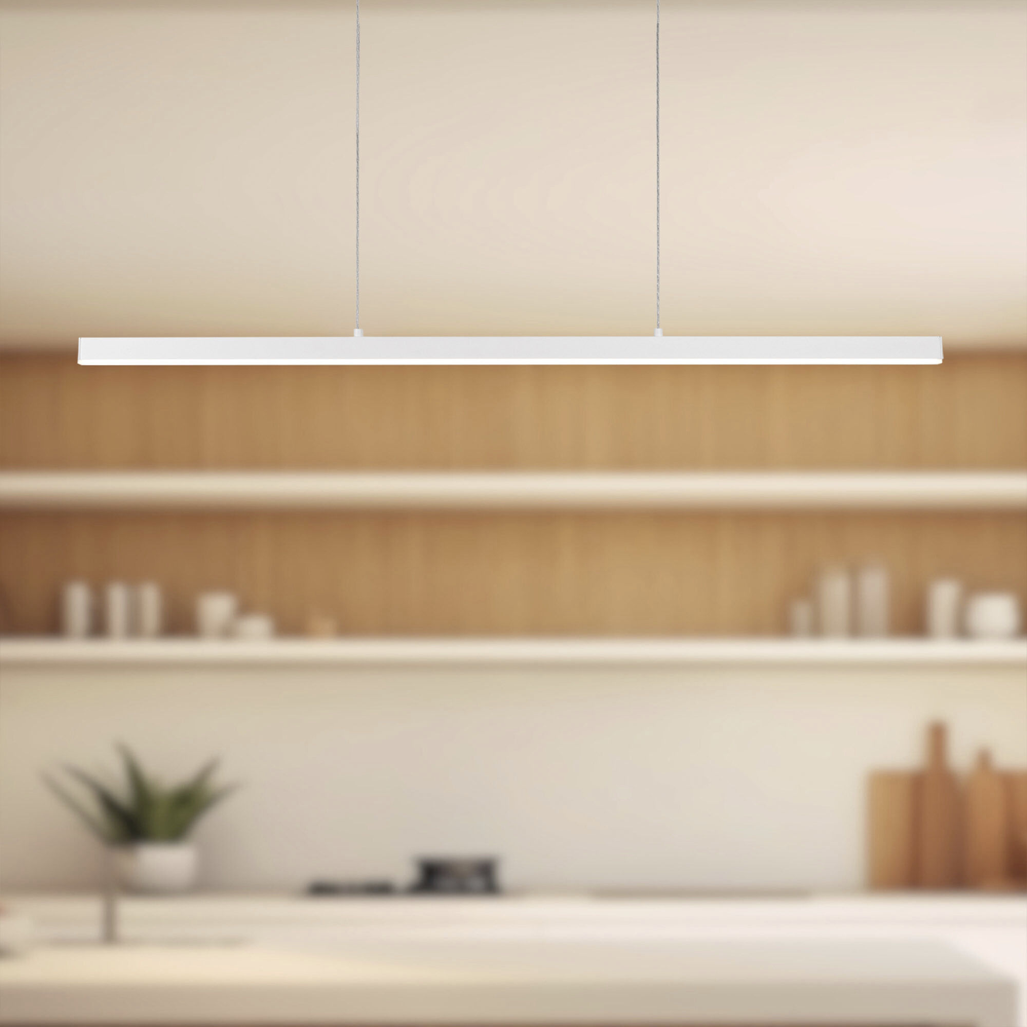 Vega Linear Pendant Ceiling Light in White