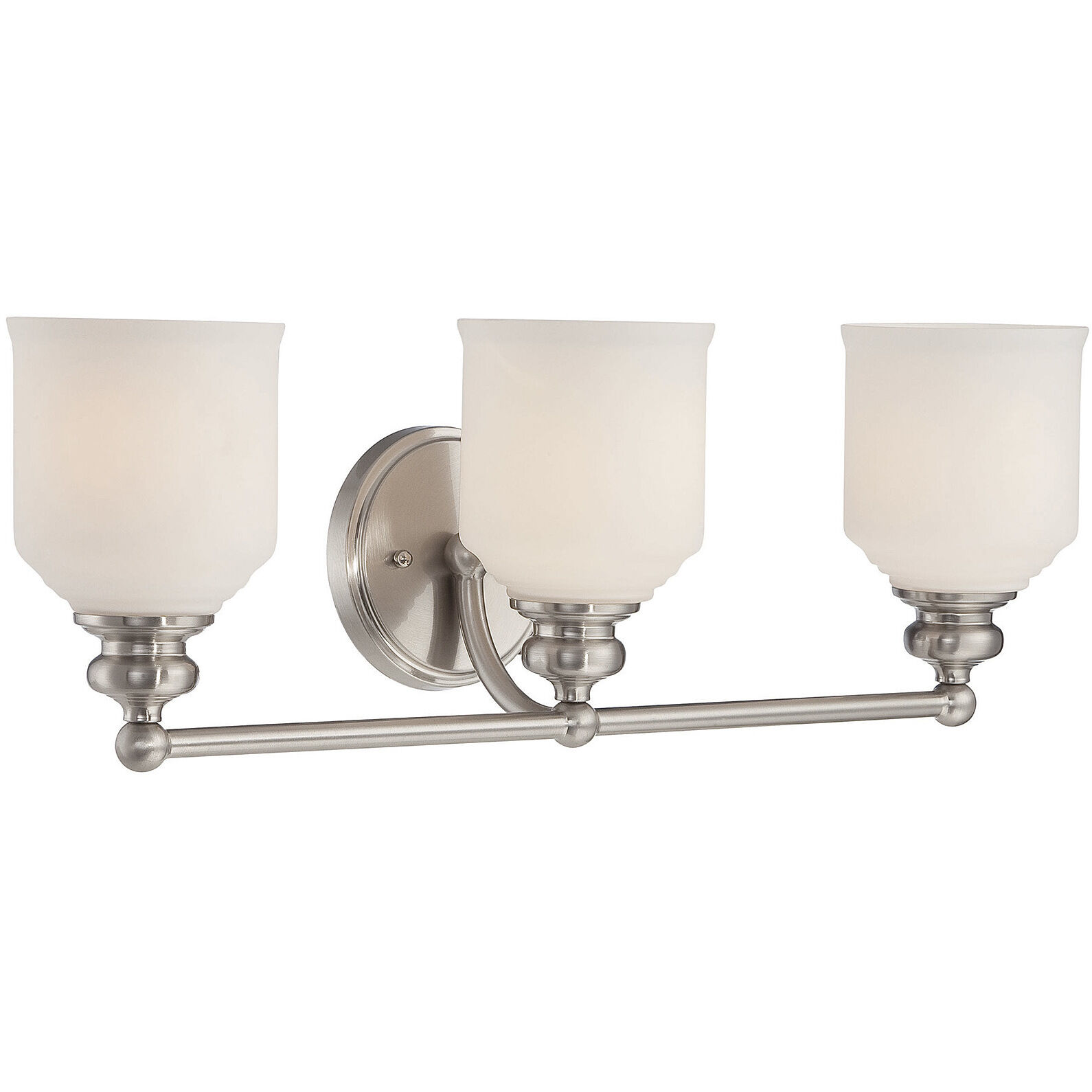 Melrose 3 Light 24 inch Satin Nickel Bathroom Vanity Light Wall Light, Essentials