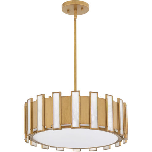 Volterra 4 Light 22 inch Aged Brass Pendant Ceiling Light