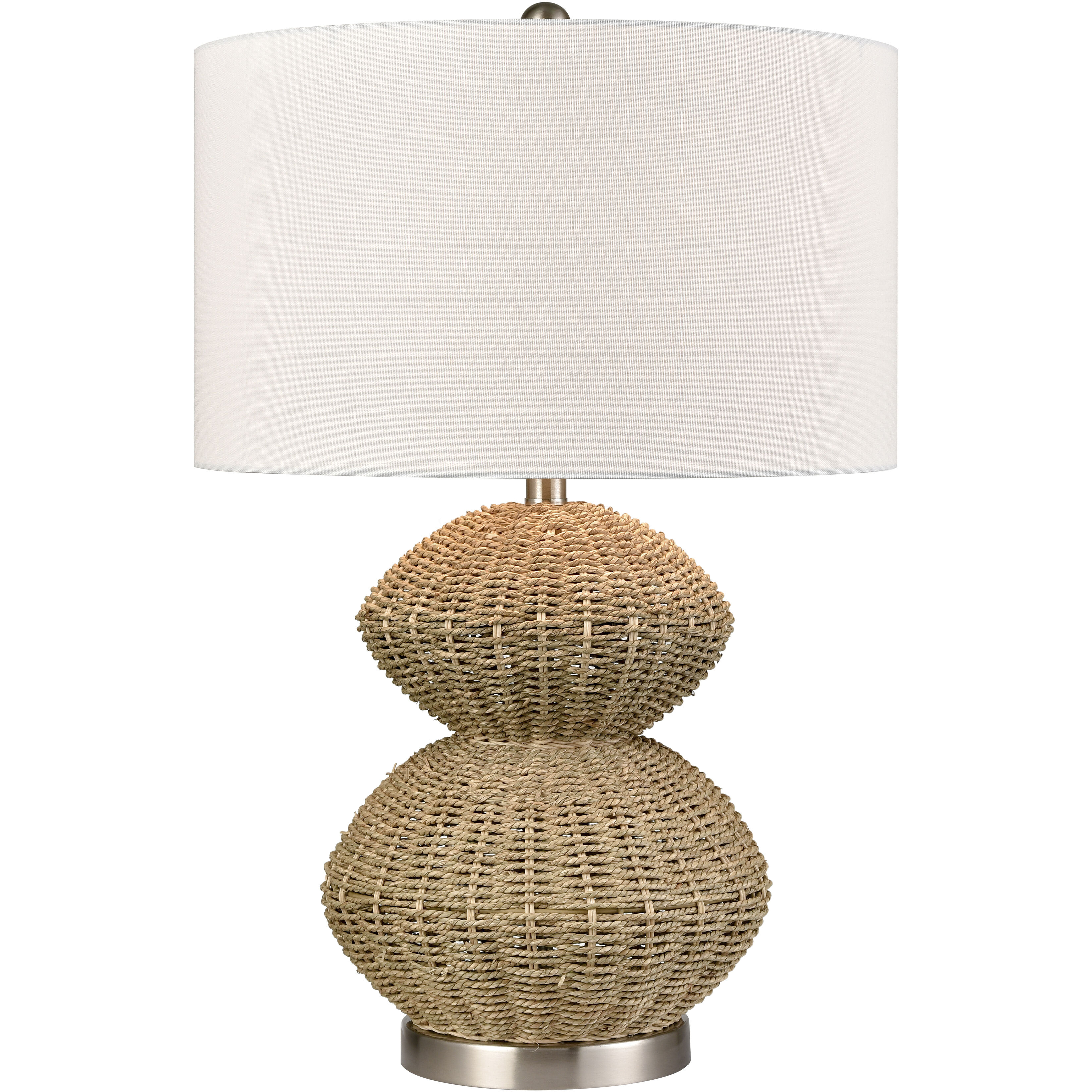 Helia 27 inch 150 watt Natural with Satin Nickel Table Lamp Portable Light