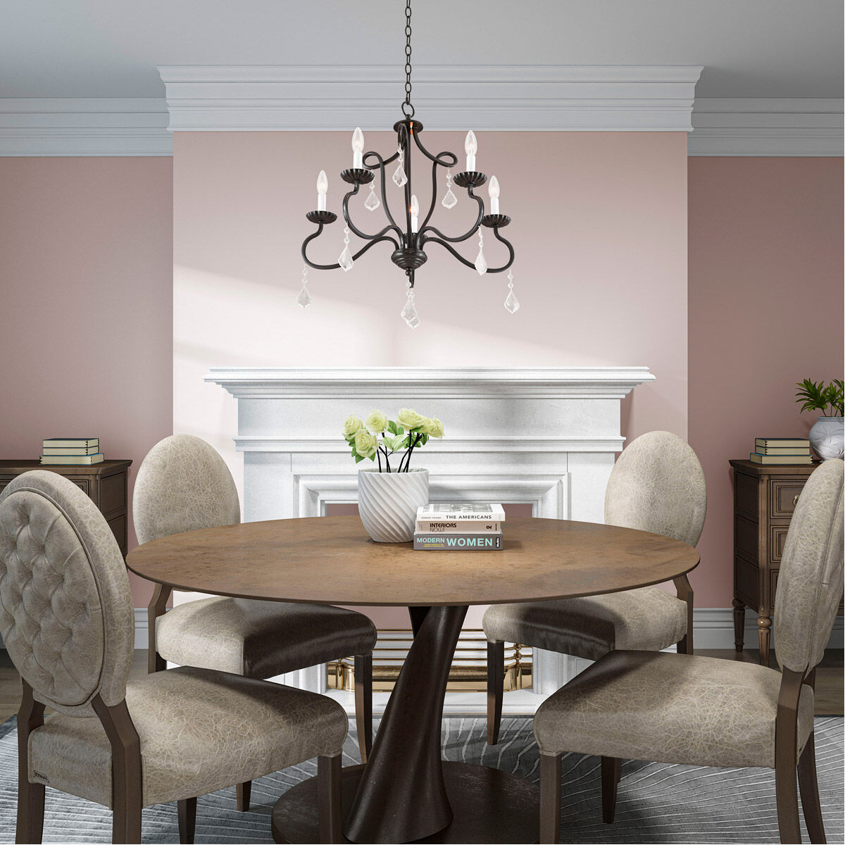 Callisto 5 Light 24 inch English Bronze Chandelier Ceiling Light