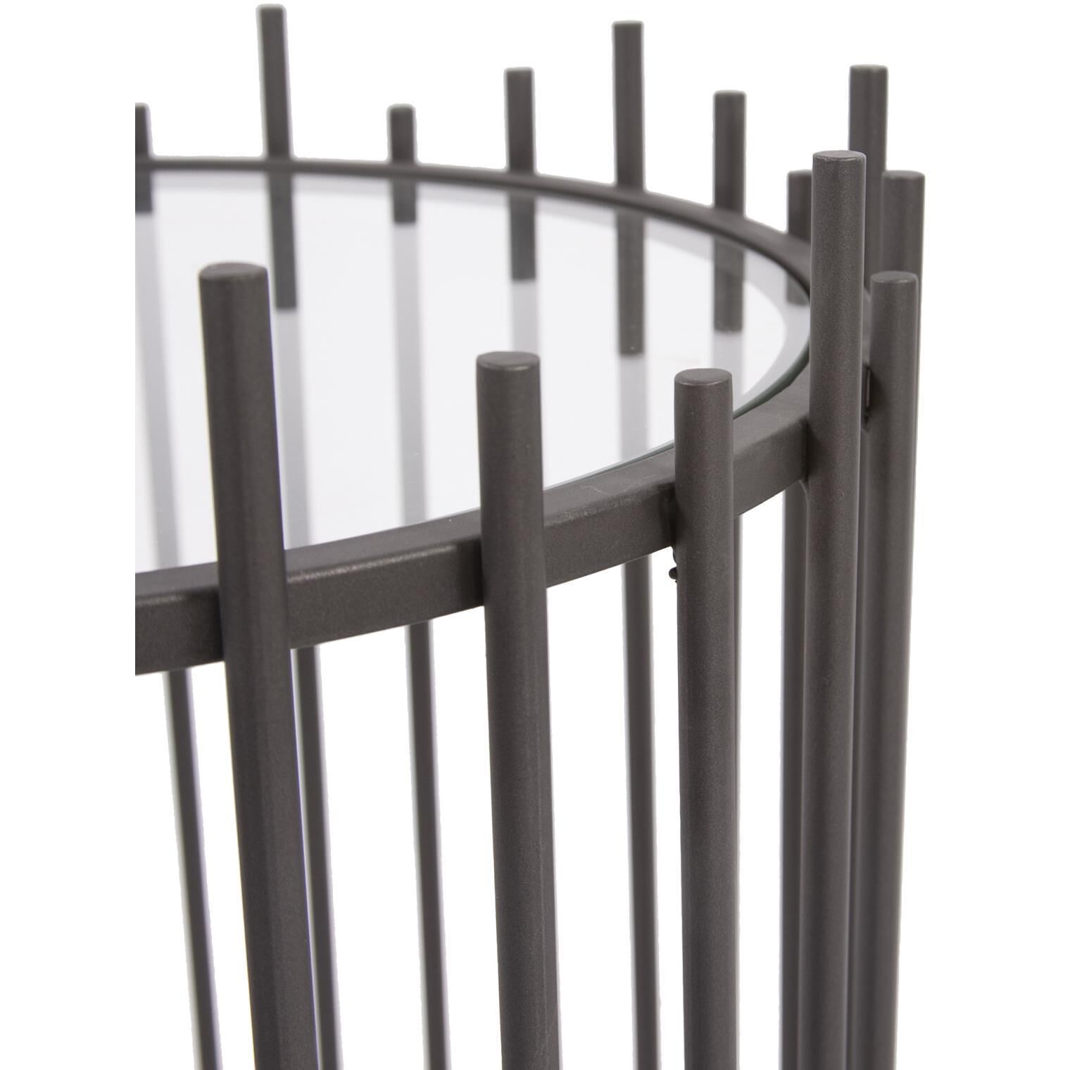 Iron Rod 22.25 X 17.75 inch Graphite Side Table