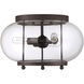 Farmhouse 3 Light 13 inch Oil Rubbed Bronze Outdoor Flush Mount