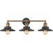 English Pub Vanity Light Wall Light in Antique Brass, Graphite