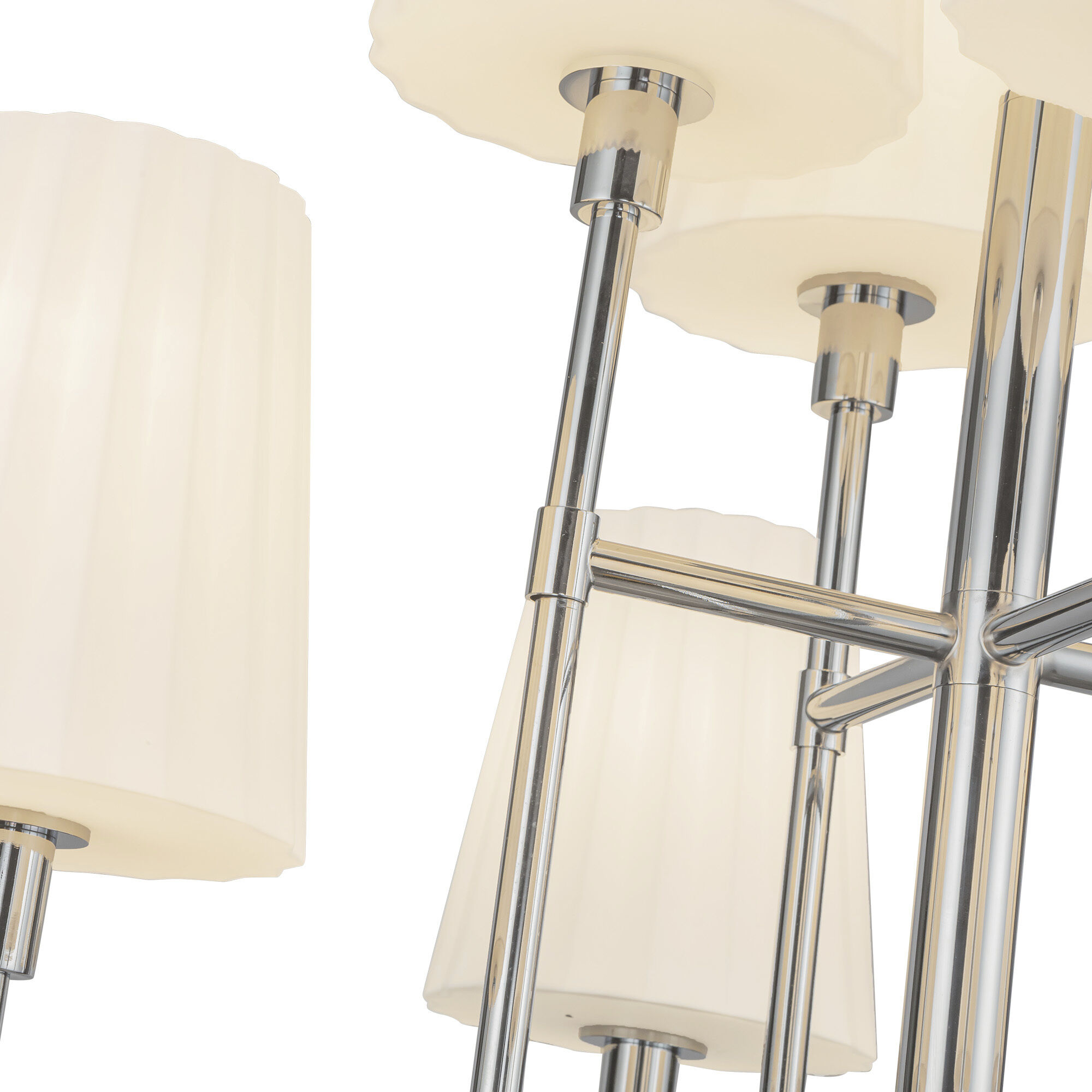 Alora Mood Plisse 8 Light 30 inch Chrome/Opal Matte Glass Chandelier Ceiling Light