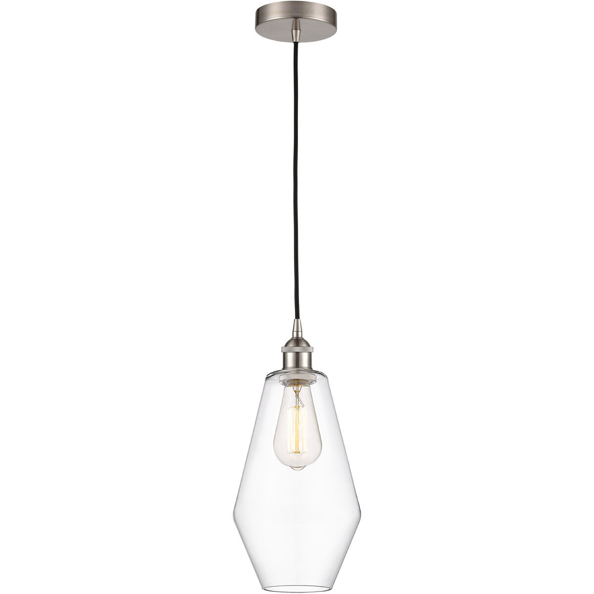 Edison Cindyrella 1 Light 7 inch Brushed Satin Nickel Mini Pendant Ceiling Light