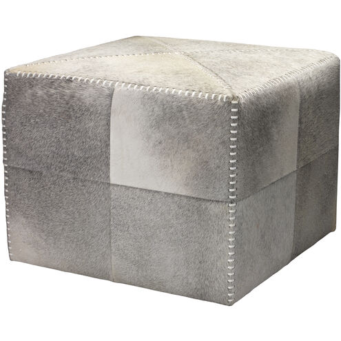 Leather and Hide 18 inch Grey Hide Ottoman