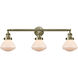 Franklin Restoration Olean LED 31 inch Antique Brass Bath Vanity Light Wall Light in Matte White Glass, Franklin Restoration