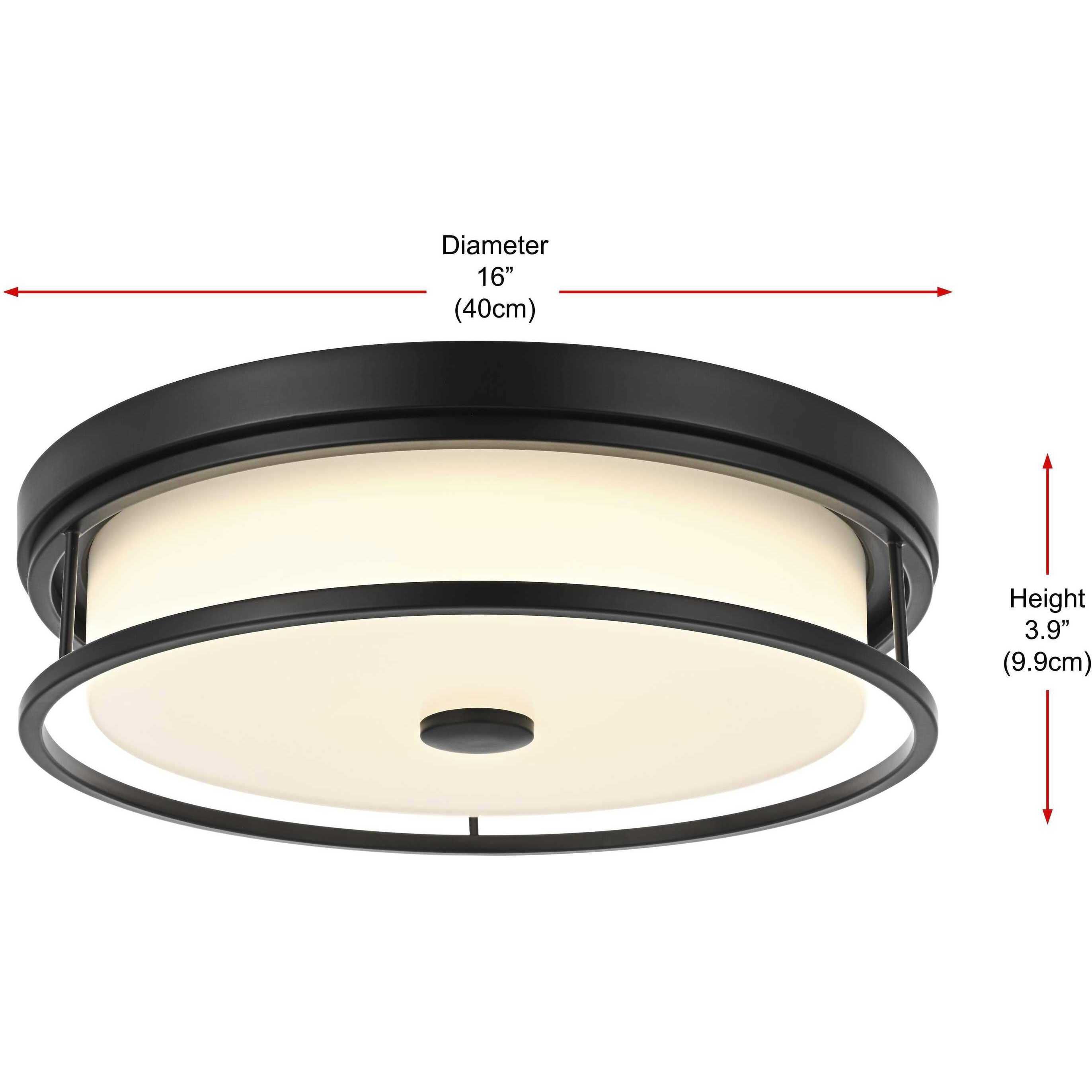 Kolson 16 inch Black Flush Mount Ceiling Light