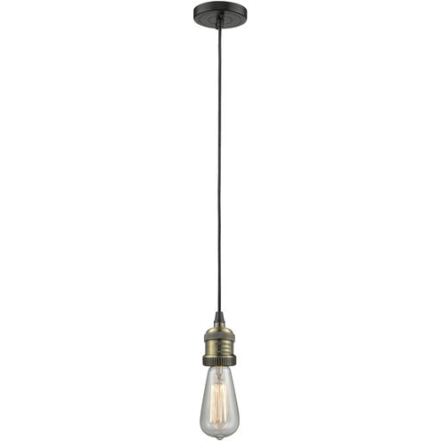 Franklin Restoration Bell Cage LED 9 inch Black Antique Brass Mini Pendant Ceiling Light in Silver Plated Mercury, Franklin Restoration