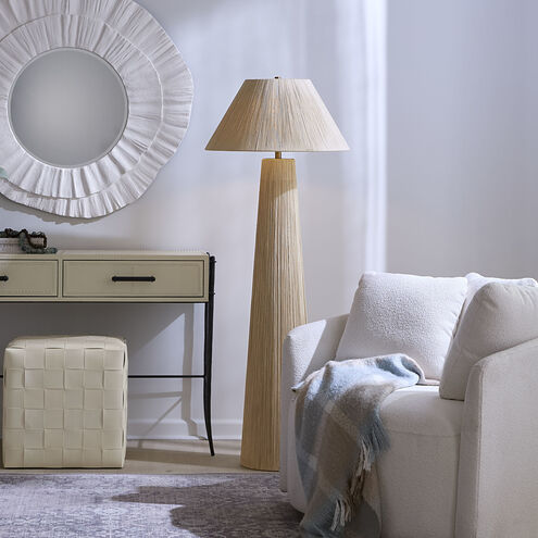 Tension 61 inch 150.00 watt Cream Jute Rope and Antique Brass Floor Lamp Portable Light