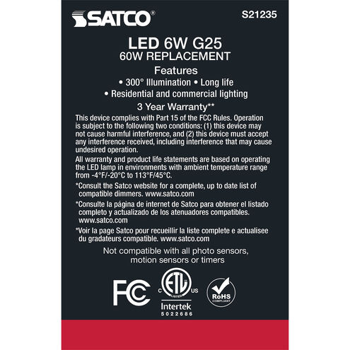 Lumos LED Medium Medium 6.00 watt 3000K LED Filament