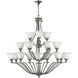 Bolla LED 48 inch Brushed Nickel Indoor Chandelier Ceiling Light in Etched Opal