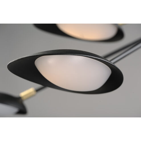 Scan LED 35 inch Black/Satin Brass Multi-Light Pendant Ceiling Light