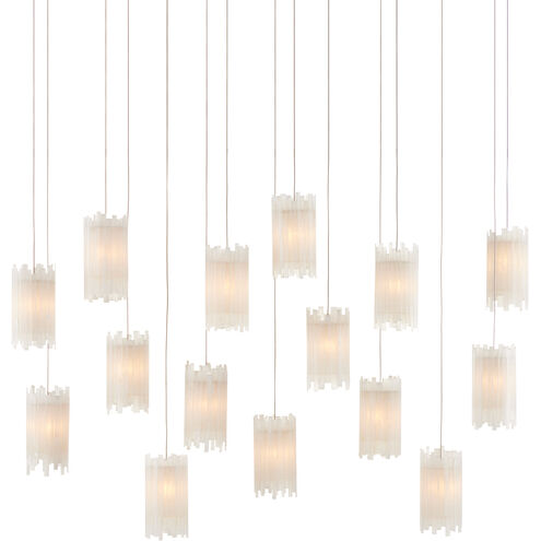 Escenia 15 Light 48 inch Natural/Painted Silver Multi-Drop Pendant Ceiling Light