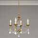 Chesterfield 4 Light 18 inch Antique Gold Leaf Mini Chandelier Ceiling Light