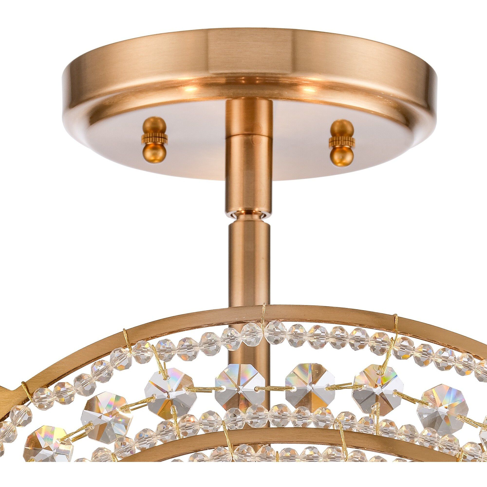 Anastasia 4 Light 15 inch Lacquered Gold Semi Flush Ceiling Light