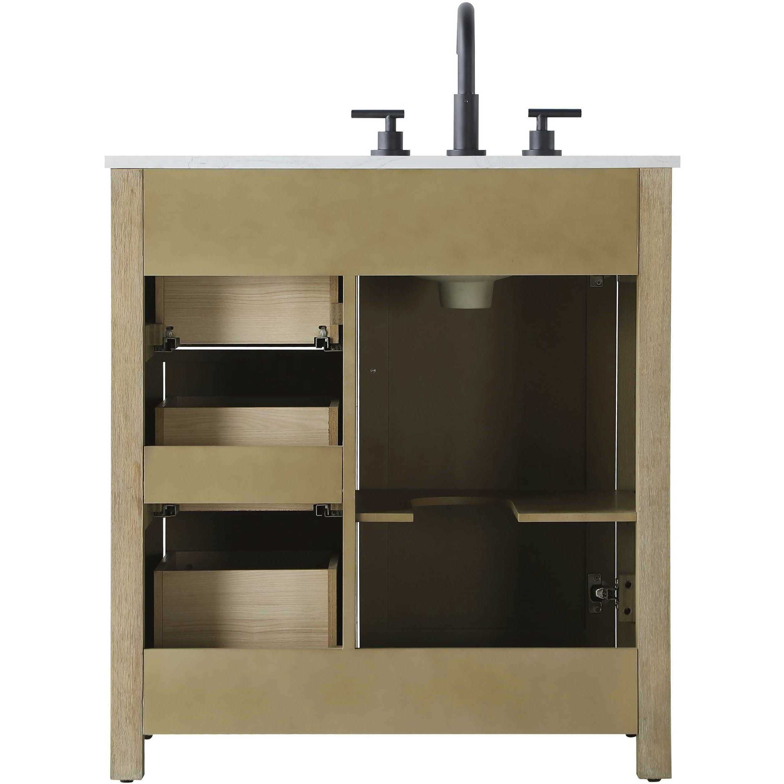 Alina 32 X 34 inch Linen Oak Bathroom Vanity Cabinet