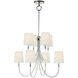 Thomas O'Brien Reed 8 Light 26.5 inch Polished Nickel Chandelier Ceiling Light in Linen, Large