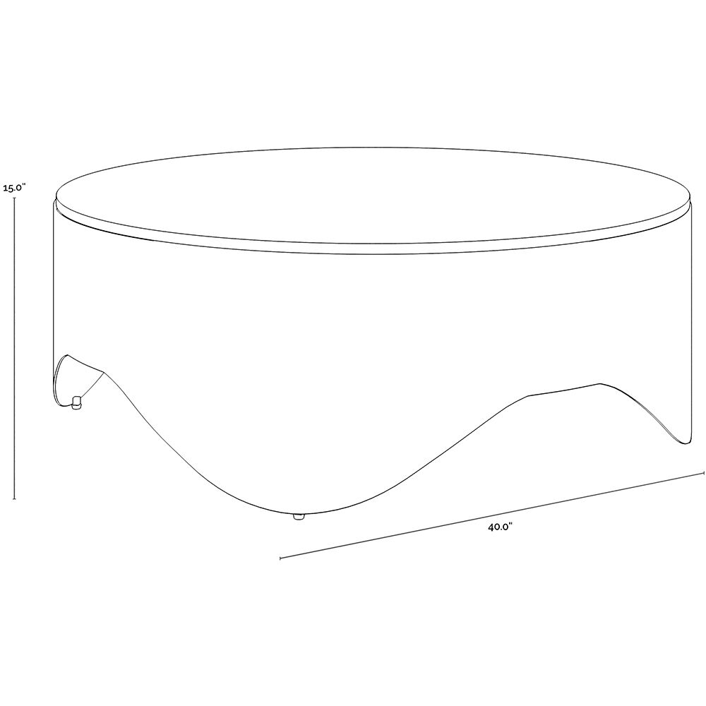 Guinevere 40 X 15 inch Cream / Brass Coffee Table