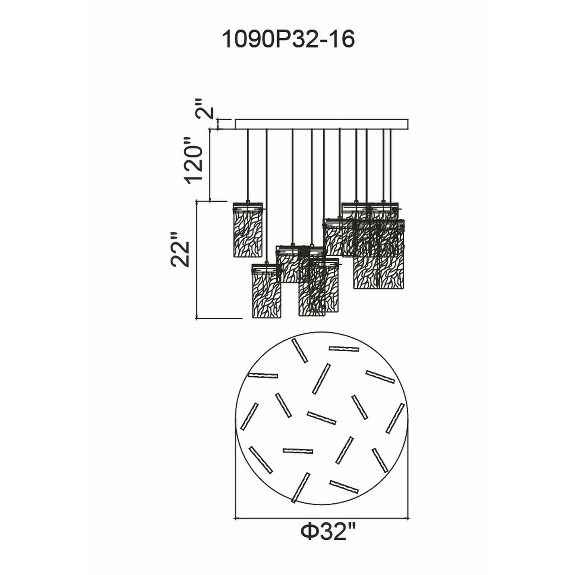 Carolina LED 32 inch Pewter Down Chandelier Ceiling Light