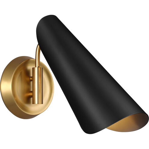 AERIN Tresa 1 Light 5.25 inch Midnight Black and Burnished Brass Wall Sconce Wall Light in Burnished Brass / Midnight Black