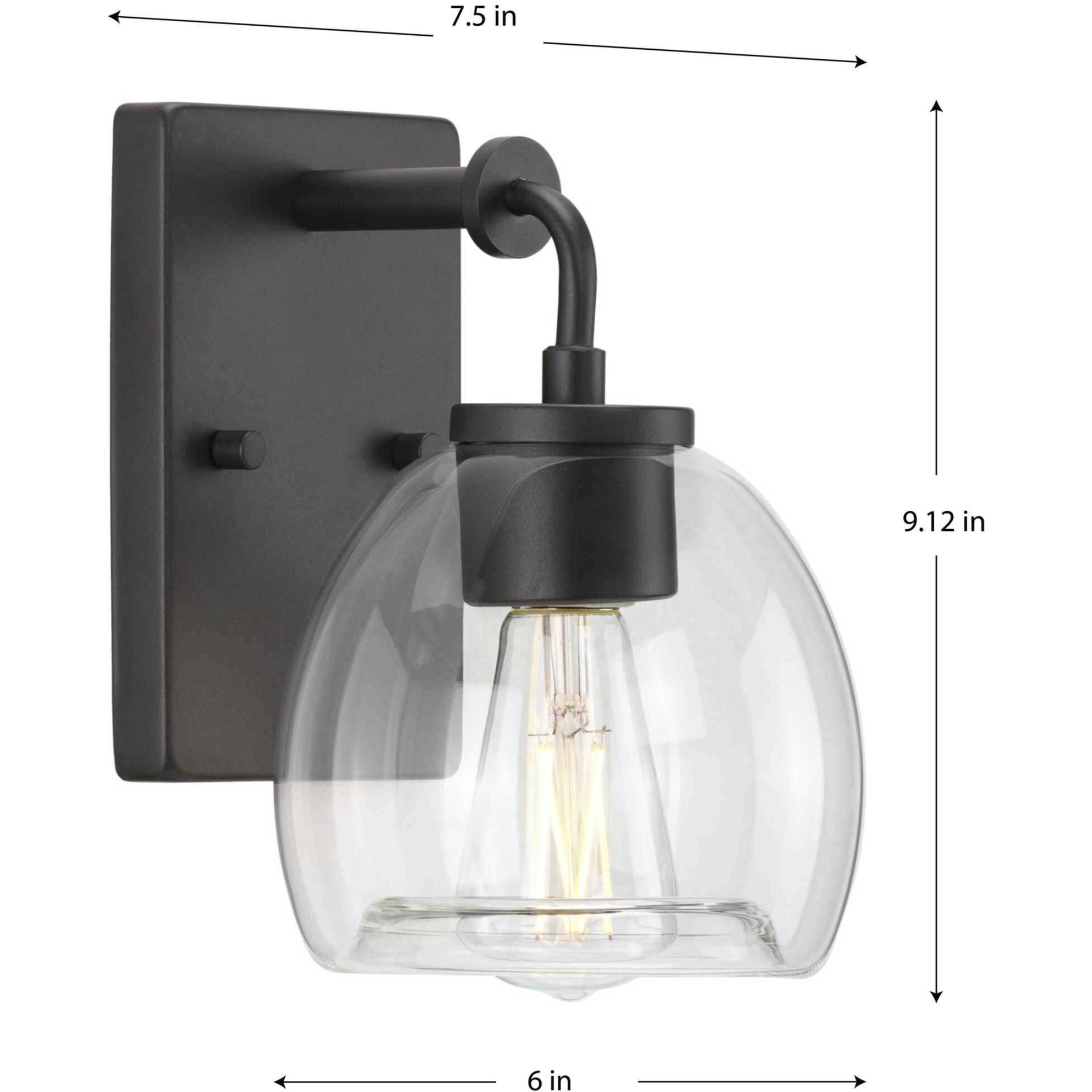 Caisson 1 Light 8 inch Graphite Bath Vanity Wall Light