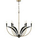 Miller 6 Light 28.25 inch Legacy Brass and Sand Coal Chandelier Ceiling Light