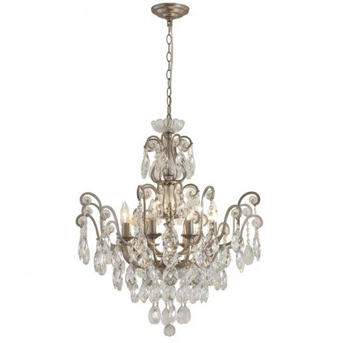 BET Series 14 inch Solid Brass Chandelier Ceiling Light, Pewter Frame