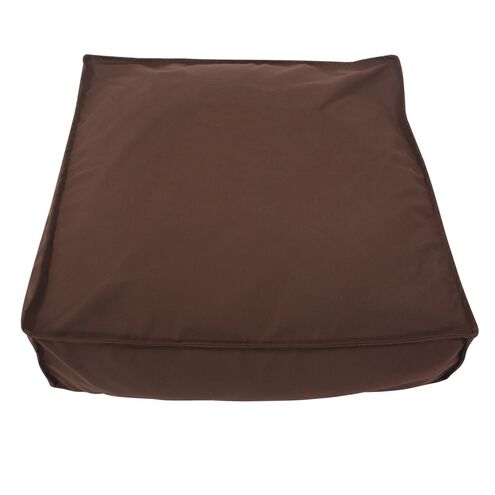 Seascape 12 inch Chocolate Outdoor Foot Pouf, Square