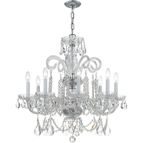 Traditional Crystal 8 Light 27 inch Polished Chrome Chandelier Ceiling Light in Clear Spectra