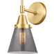 Caden LED 6.25 inch Satin Gold Sconce Wall Light in Plated Smoke Glass