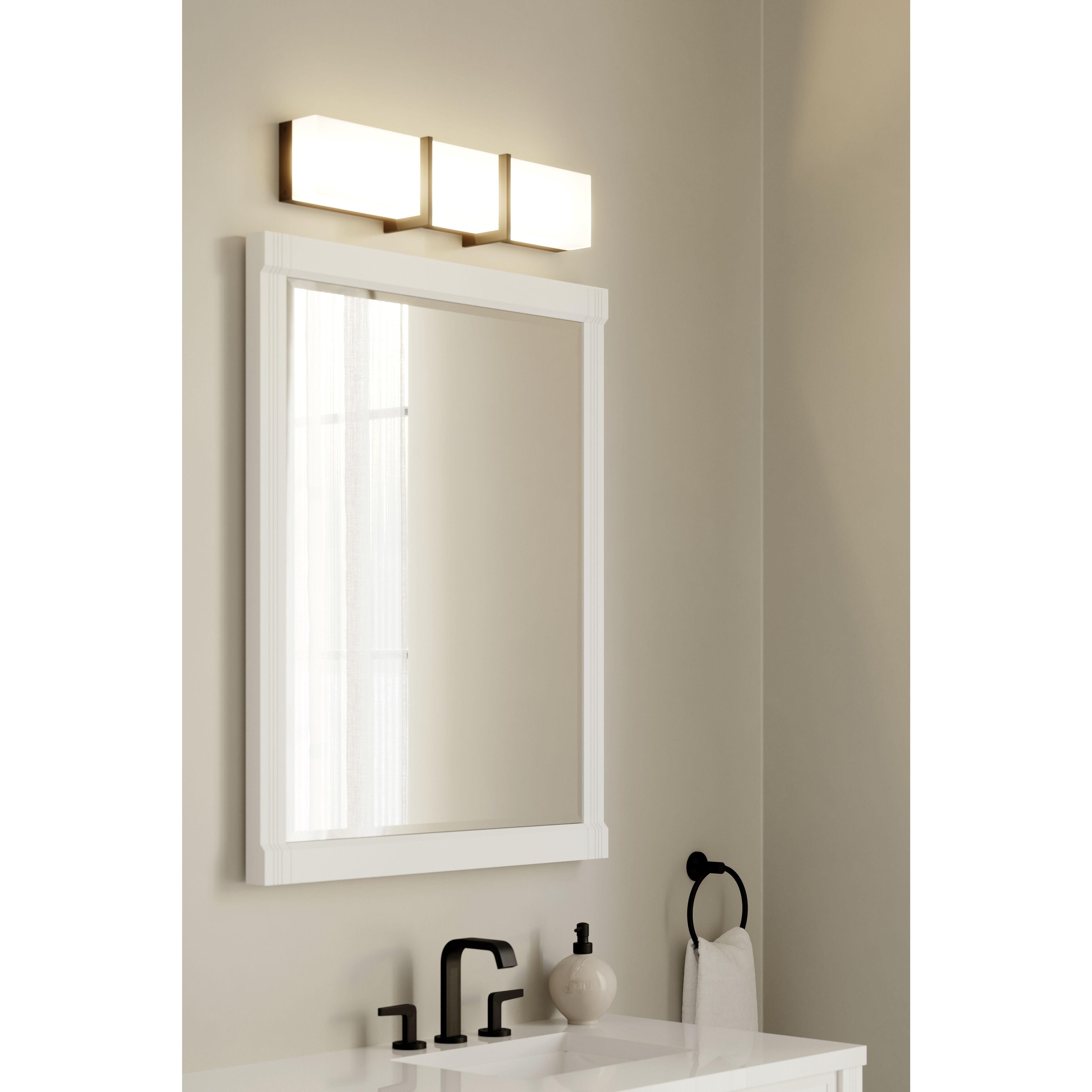 High Rise LED 24.25 inch Dark Matte Black Bath Bar Wall Light