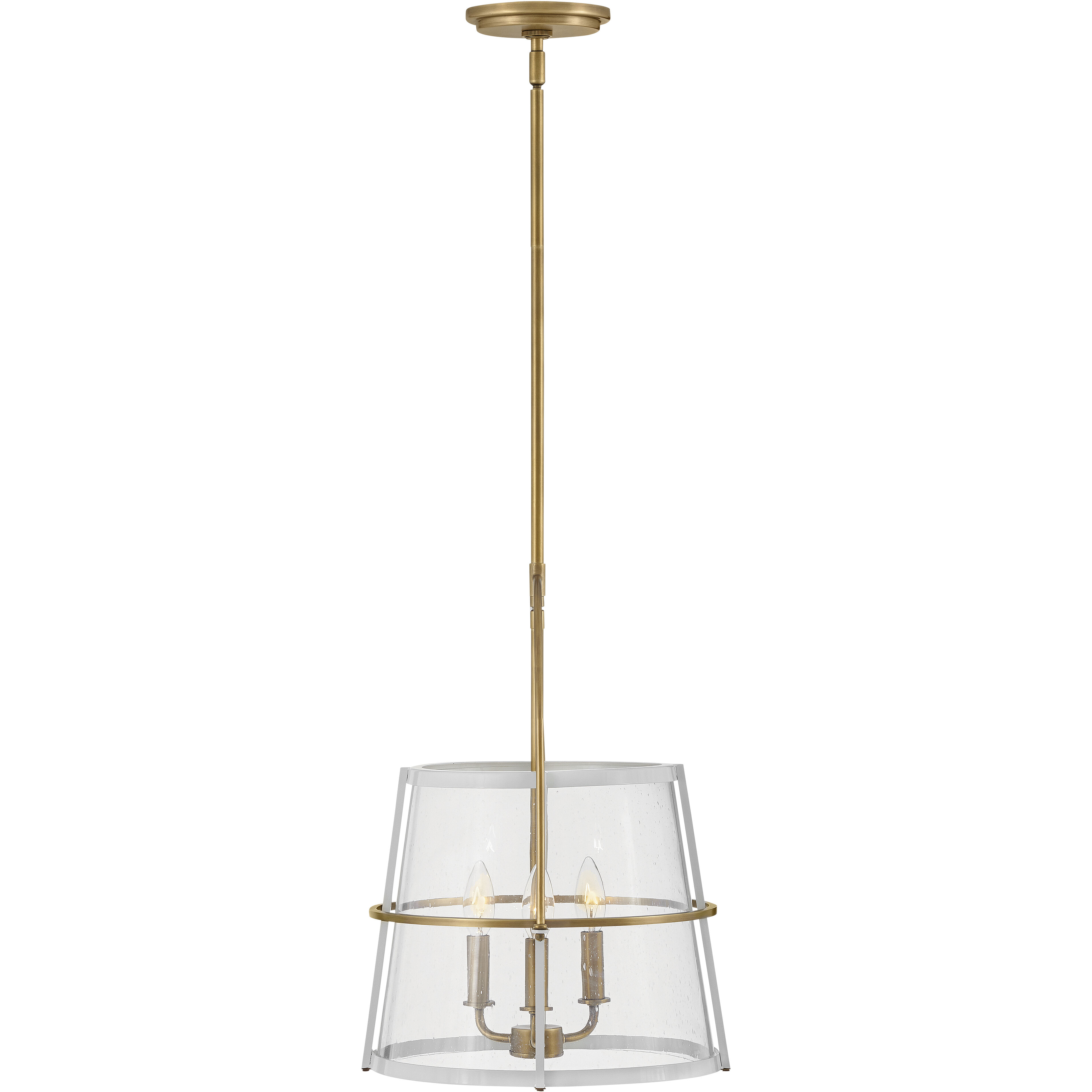 Tournon 15 inch Heritage Brass with Polished White Indoor Pendant Ceiling Light