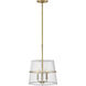Tournon 15 inch Heritage Brass with Polished White Indoor Pendant Ceiling Light