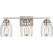 Calistoga 3 Light 22 inch Brushed Nickel Vanity Light Wall Light